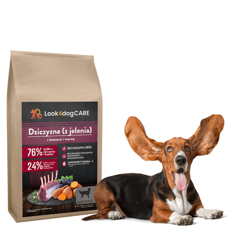 Karma Look4dog CARE dla psa z dziczyzną 12 kg, bez zbóż