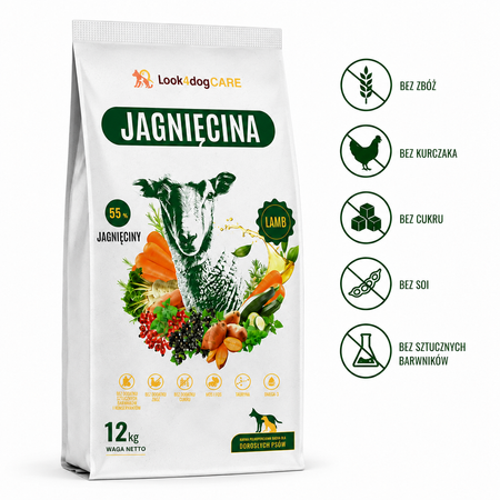 Sucha karma Look4dog CARE Jagnięcina Super COMBO 21 kg