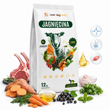 Sucha karma Look4dog CARE Jagnięcina Super COMBO 21 kg